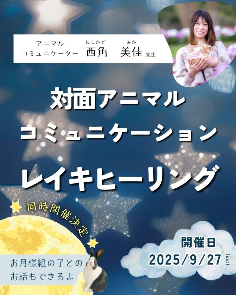 9月開催決定⭐️アニコミ＆レイキヒーリング