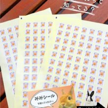 全国愛護協会みみながの会のみみシールをうさわたでも導入しています！