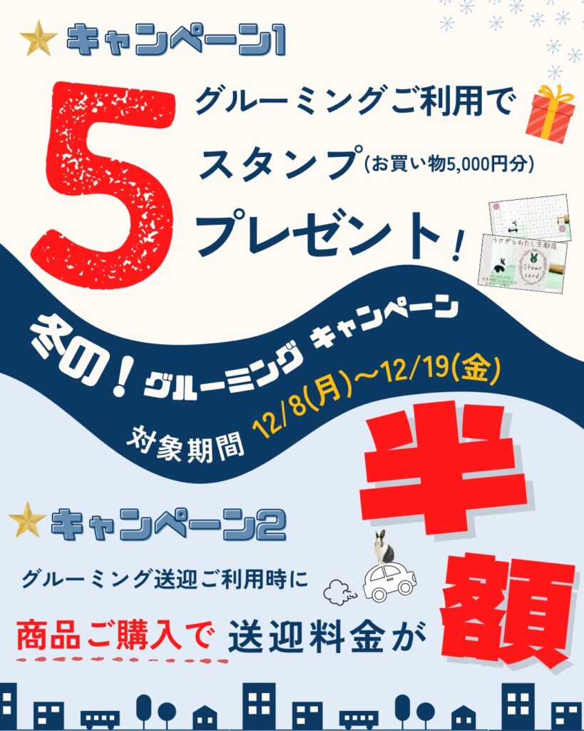 ❄冬のグルーミングキャンペーン❄